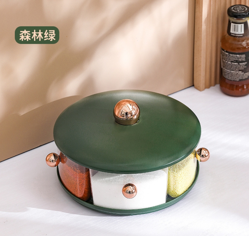 Rotatable seasoning box combination set, salt, household seasoning jar, monosodium glutamate, kitchenware all-in-one multi-style seasoning box details Picture