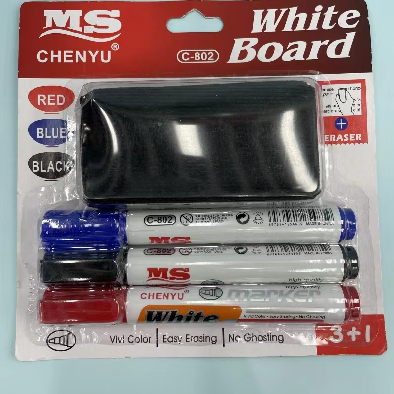 3+1 set of colored whiteboard markers