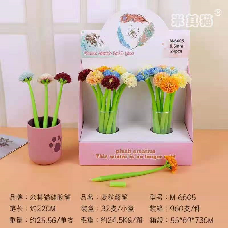 Flower-shaped silicone gel pen details Picture