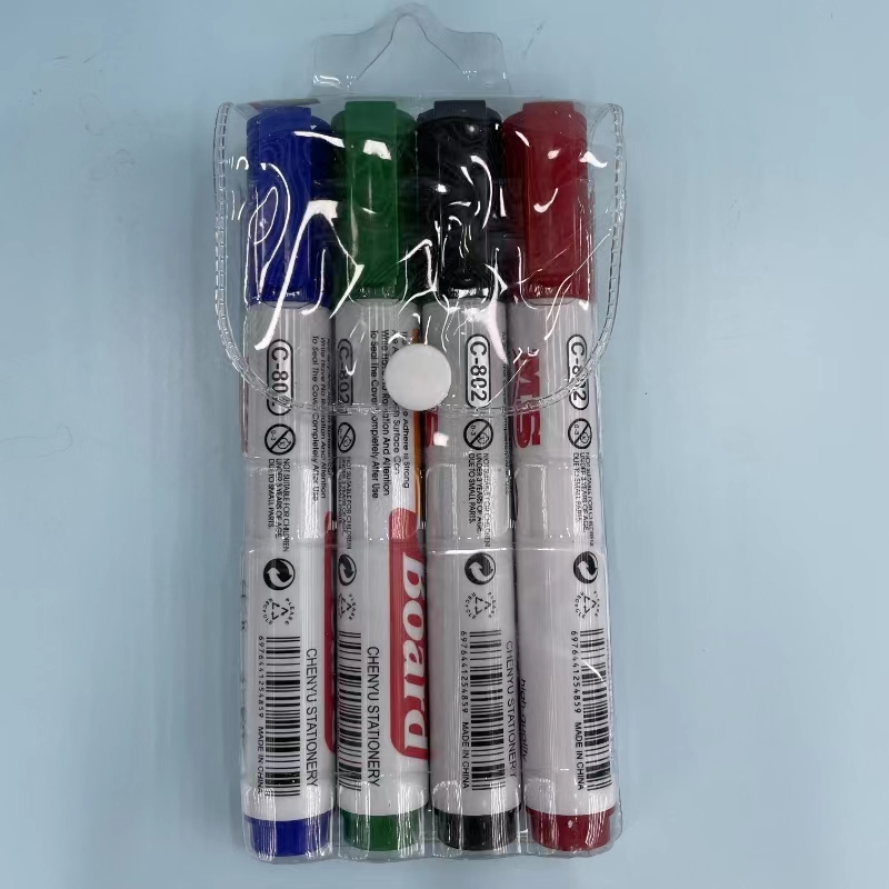 Four sets of colored whiteboard markers