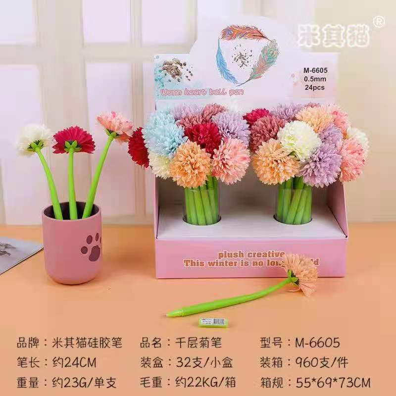 Flower-shaped silicone gel pen Specification image