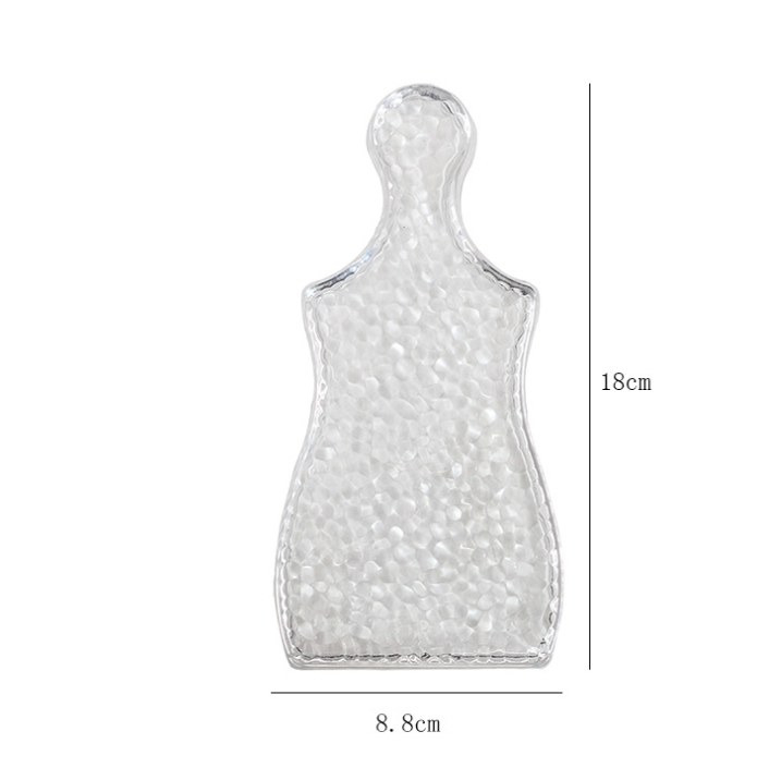 Japanese-style cold-patterned glass plate, exquisite transparent snack plate, creative snack dessert plate, fruit plate, and glass cutting board pic 3