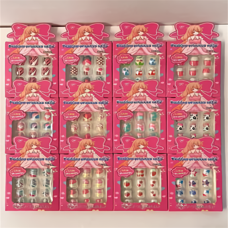 Xindu Culture Group glory produced XDXX-0036 finished cartoon children wear nail box sweet and cute children removable fake nail nail patch children jewelry nail art Application Scenario