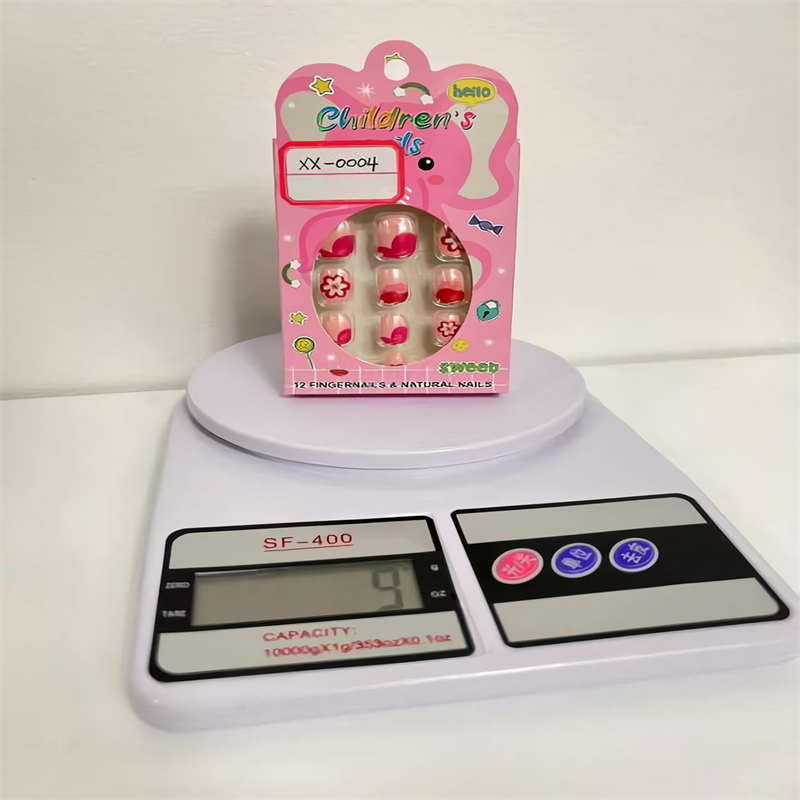 Xindu Culture Group glory produced XDXX-0004 children's jewelry nail wear nail plate wholesale the whole light and light all stick trapezoid seamless nail plate free of cutting transparent frosted nail plate details Picture