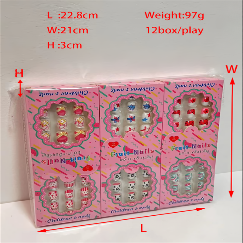 鑫都文化集团荣耀出品XDXX-0044网红童趣多巴胺果冻美甲贴纸浮雕字母指甲贴可爱风电镀穿戴甲美甲详情10