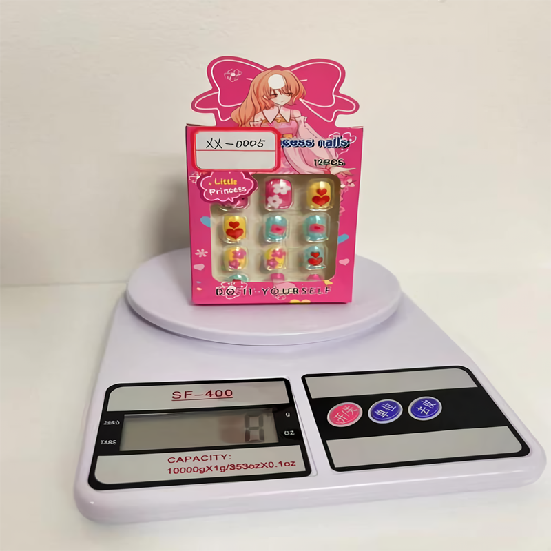 Xindu Culture Group glory produced XDXX-0005 Children's nail patch wear nail short transparent handmade nail patch wearable detachable children's jewelry nail art Specification drawing