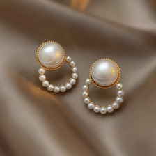 跨境电商奢华珍珠精致个性高雅新款饰品耳环耳钉。