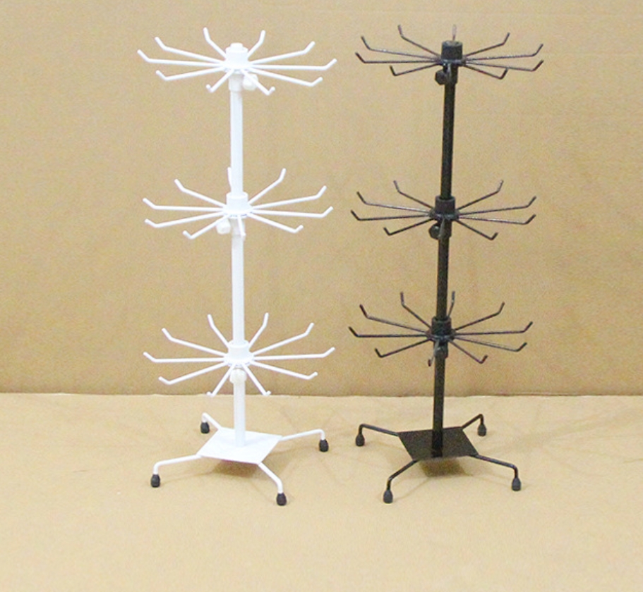 Wholesale jewelry racks, desktop movable rotating racks, rotating jewelry shelves, necklace accessories, hanging pieces, display racks, black and white