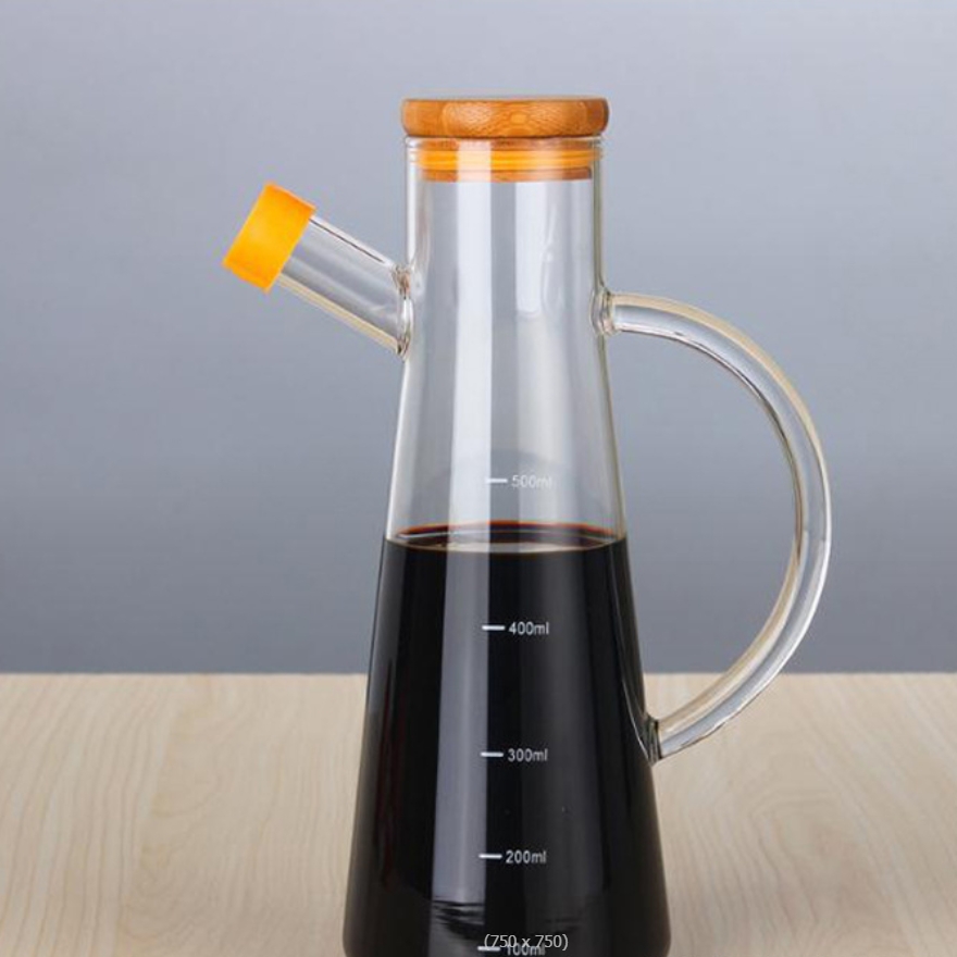 New type of glass oil pot kitchenware with scale, large-capacity household oil pot
