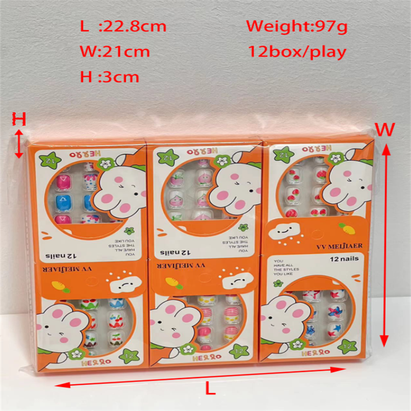 鑫都文化集团荣耀出品XDXX-0083儿童指甲贴宝宝女孩自粘美甲贴卡通可爱公主玩具手指贴画贴片套装成人散粉穿戴甲美甲详情10