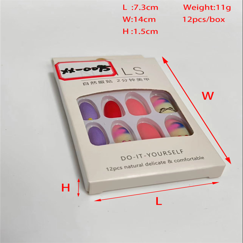 鑫都文化集团荣耀出品XDXX-0095长款指甲片原创设计假指甲果冻胶美甲贴成人穿戴式美甲批发成人散粉穿戴甲美甲详情10