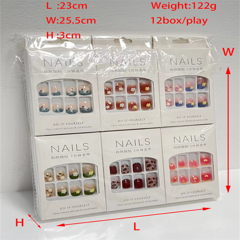 Soododo XDXX-0139 Source factory direct sales cross-border European and American fake nail patch Black nail removable mid-length wear nail piece jewelry nail Item Picture
