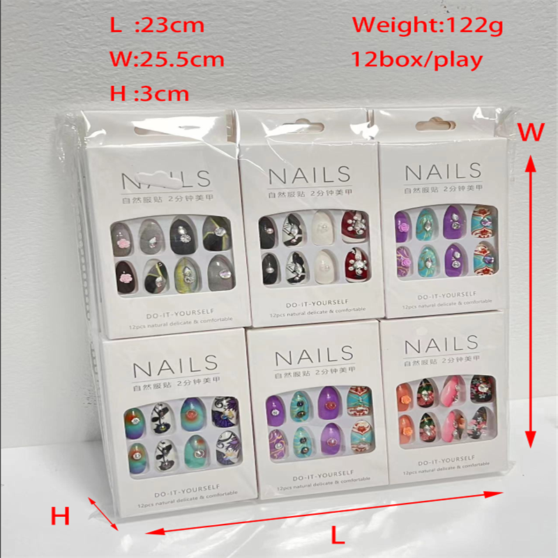 鑫都文化集团荣耀出品XDXX-0095长款指甲片原创设计假指甲果冻胶美甲贴成人穿戴式美甲批发成人散粉穿戴甲美甲详情9