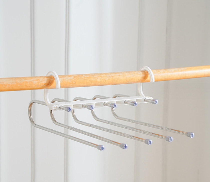 折叠裤架多功能多层裤子衣架家用魔术无痕裤夹衣柜收纳神器裤挂架详情1