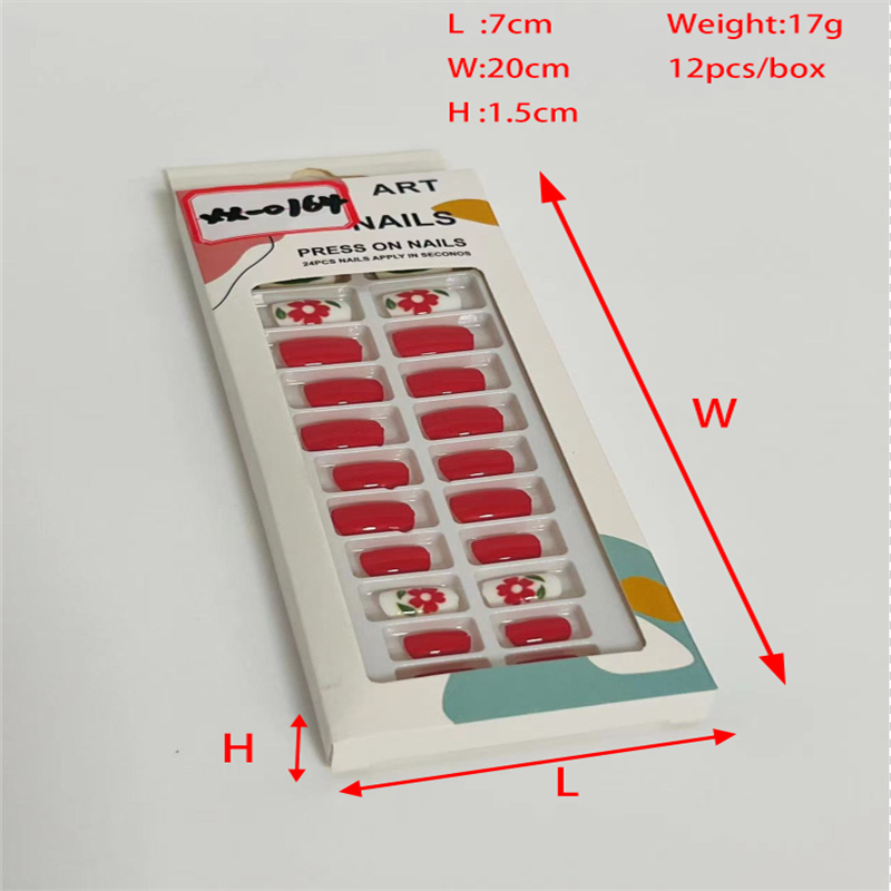 鑫都文化集团荣耀出品XDXX-0167水红冰链穿戴甲新娘指甲贴片气质美甲片半手工假指甲美甲贴片成品成人穿戴甲详情9