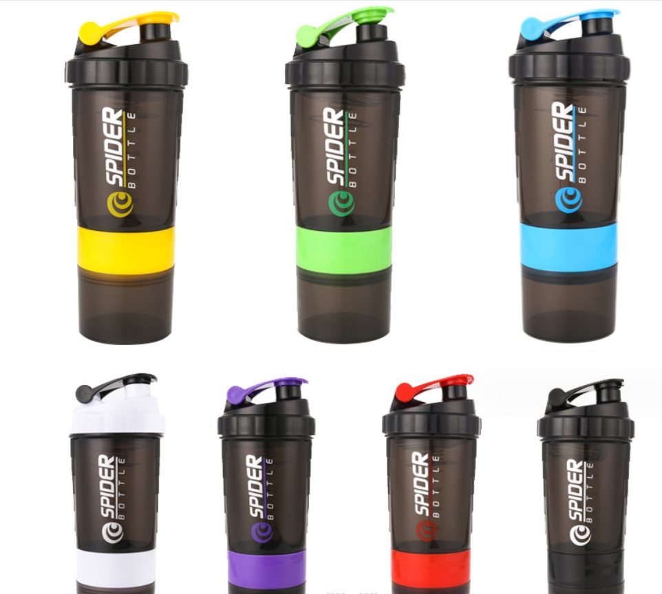 550ML three-layer plastic shaker cup Fitness protein powder cup