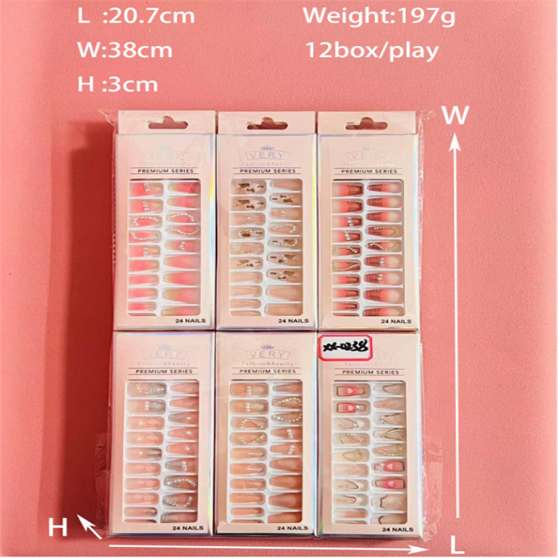 鑫都文化集团荣耀出品XDXX-0231爆款超薄无痕全贴穿戴甲甲片仿钻防水甲油膜指甲贴贴片详情8
