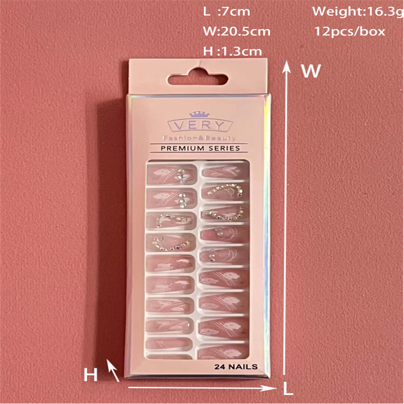 鑫都文化集团荣耀出品XDXX-0231爆款超薄无痕全贴穿戴甲甲片仿钻防水甲油膜指甲贴贴片详情9