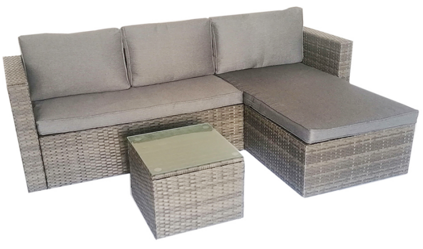 Iron frame rattan woven outdoor sofa thumbnail
