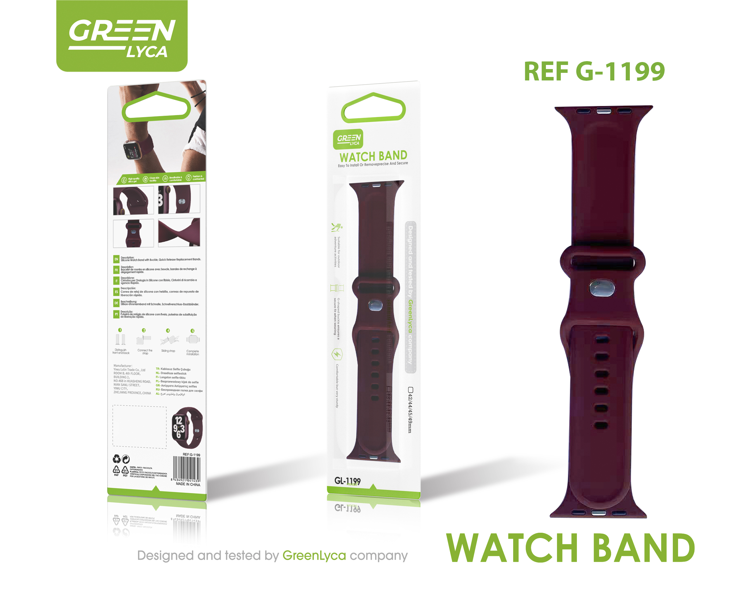 Green Lin solid color watch strap 42/44/45