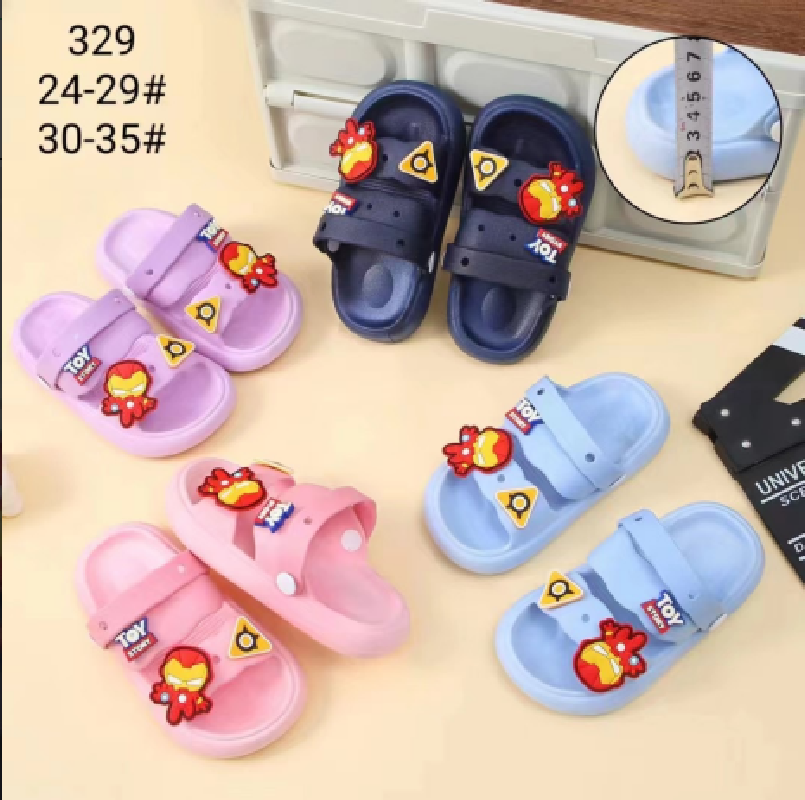 New foreign trade children's shoes, cartoon-patterned flip-flops, beach cool slippers, casual and breathable slippers for both indoor and outdoor use Specification image