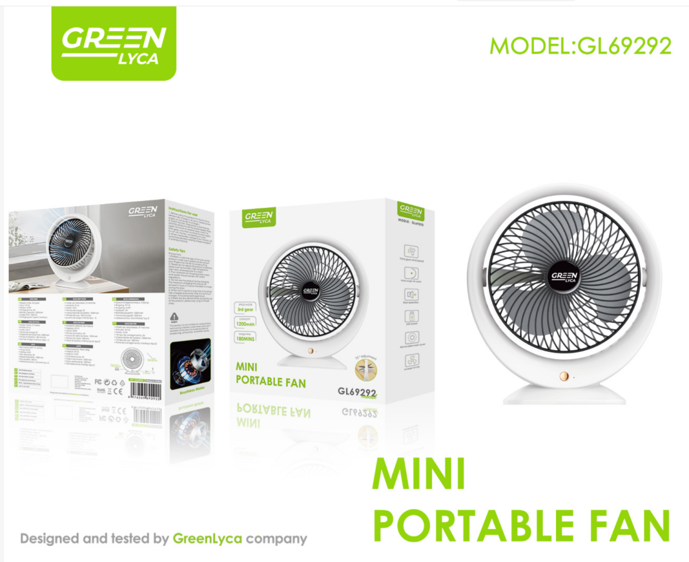 Greenline JKJ-101 ventilador de mesa