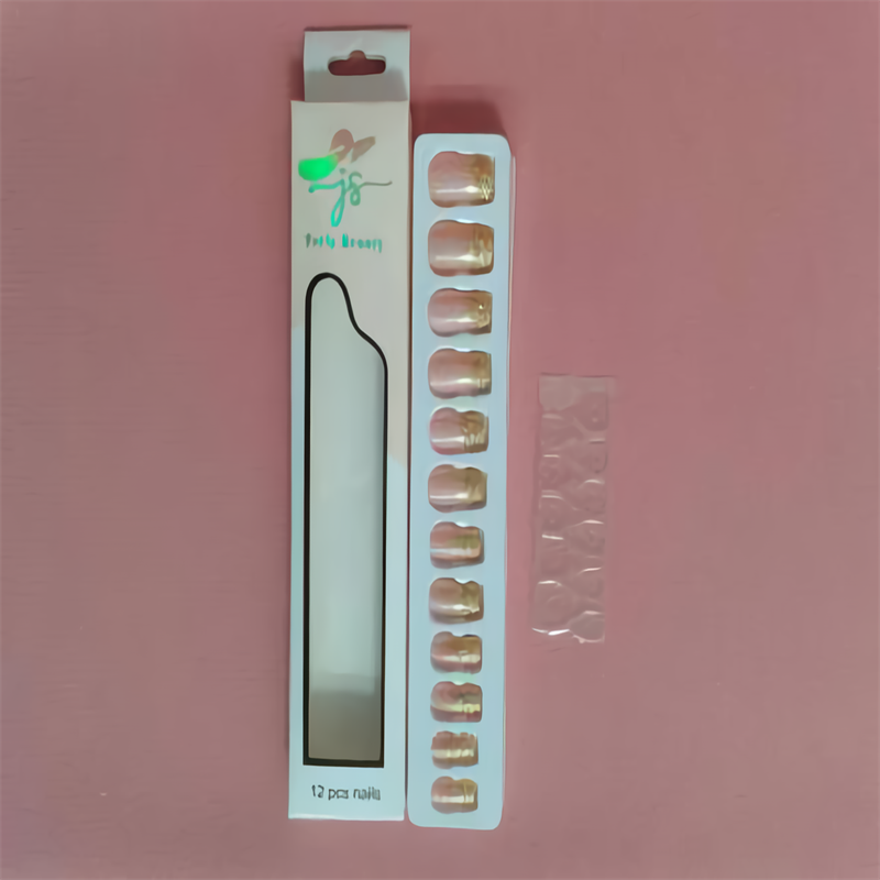 鑫都文化集团荣耀出品XDXX-0234纯色葱粉凝胶美甲贴欧美半固化UV指甲贴亚马逊简约款美甲贴纸成人散粉穿戴甲美甲详情6