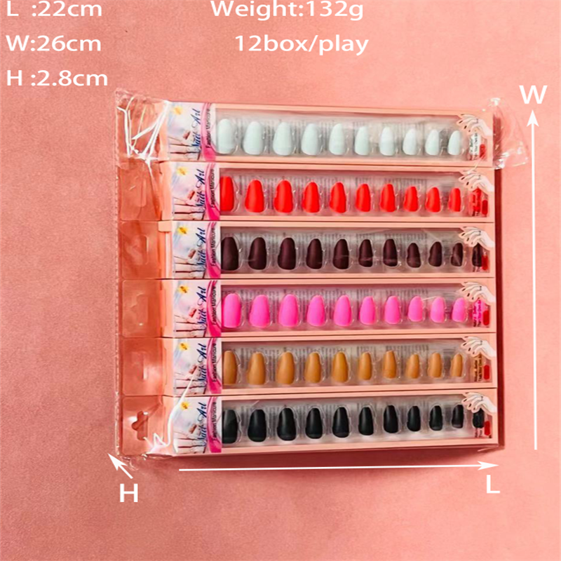 鑫都文化集团荣耀出品XDXX-0234纯色葱粉凝胶美甲贴欧美半固化UV指甲贴亚马逊简约款美甲贴纸成人散粉穿戴甲美甲详情9