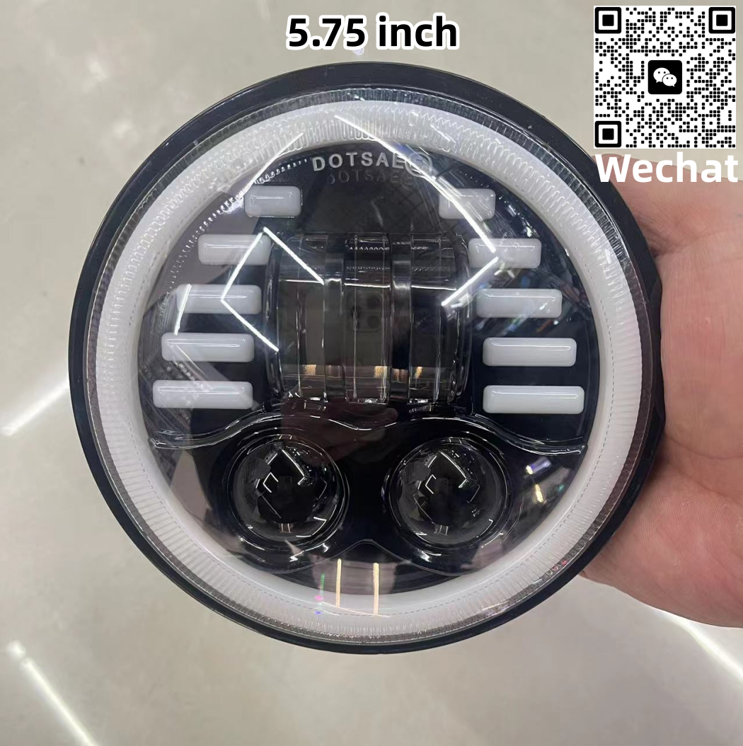 Motorcycle spotlights, LED spotlights, yellow and white lights, street lamps, high-brightness Wrangler headlights, 5.75 inches