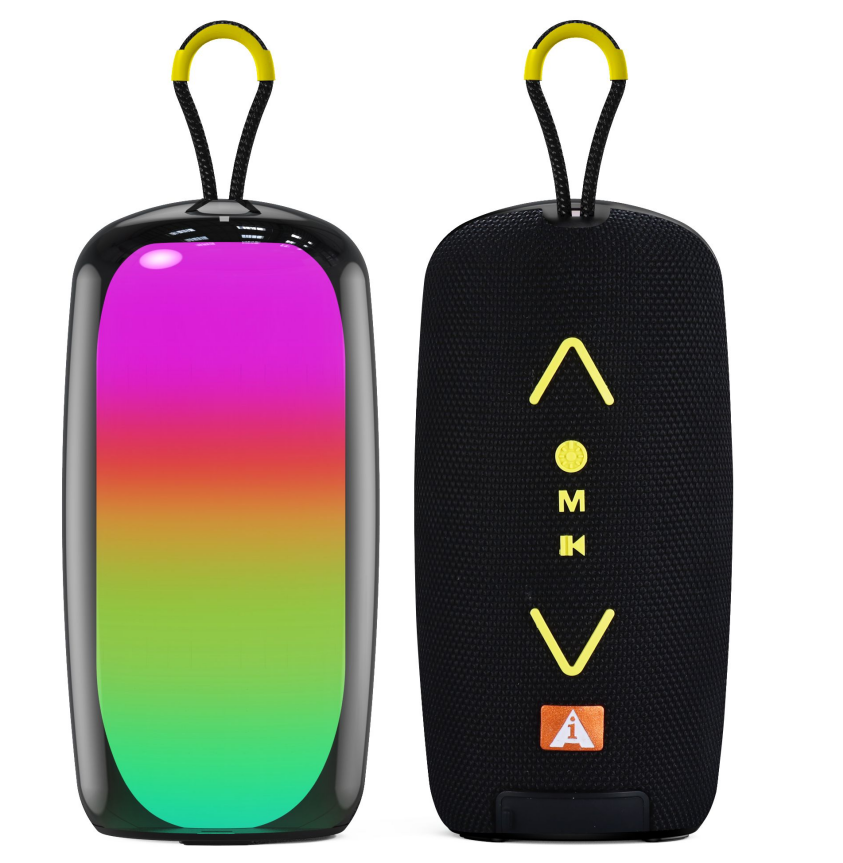 彩灯蓝牙音箱 氛围挂绳便携TWS无线重低音脉动蓝牙音响，户外移动以照明细节图