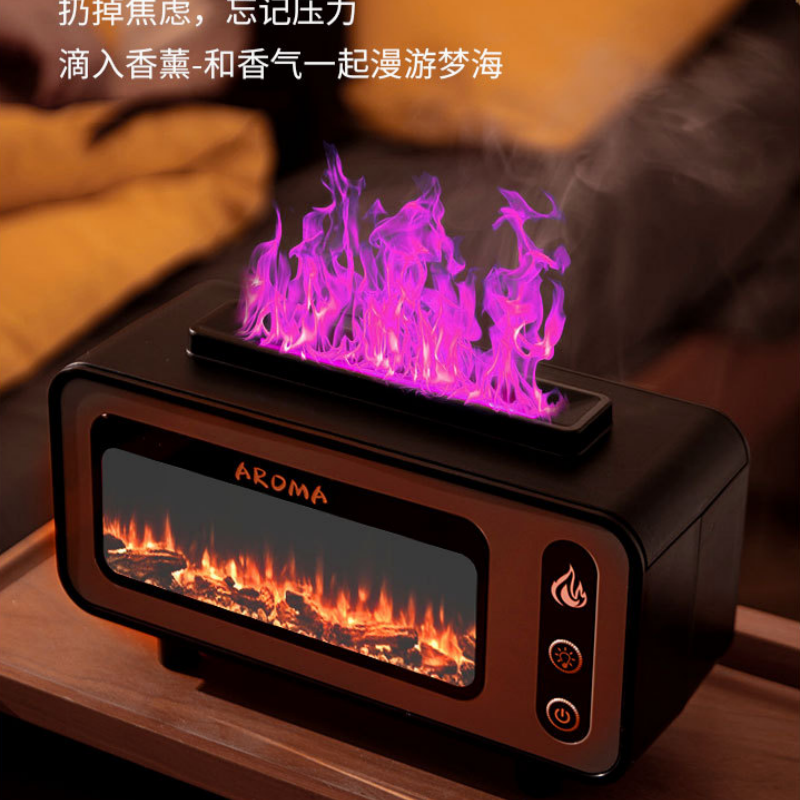 Nueva chimenea retro 7 colores llama aceite esencial difusor de aroma casa oficina dormitorio purificación de aire aromaterapia máquina Specification image