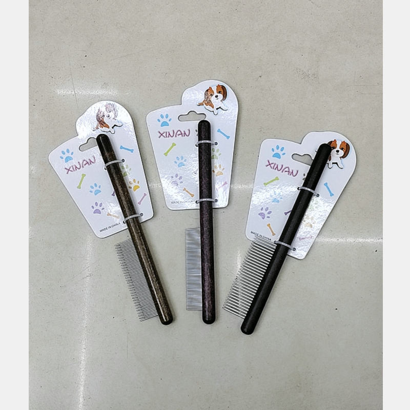 宠物猫咪 狗梳子去浮毛掉毛木柄针梳