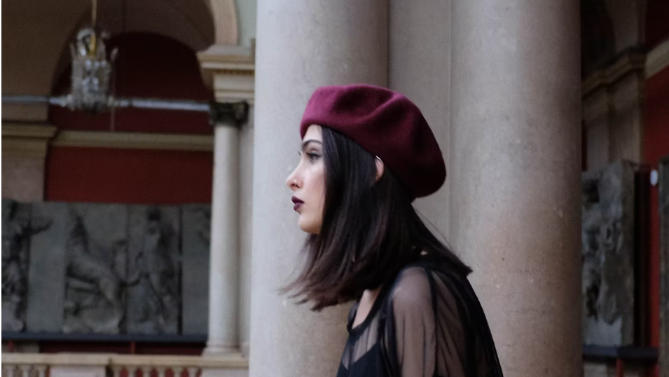 Leather Beret Hat