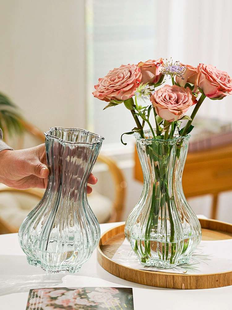 Transparent Vase Glass Creative High Appearance Level Simple Flower Arrangement Lily Flower Dried Flower Vase Specification drawing