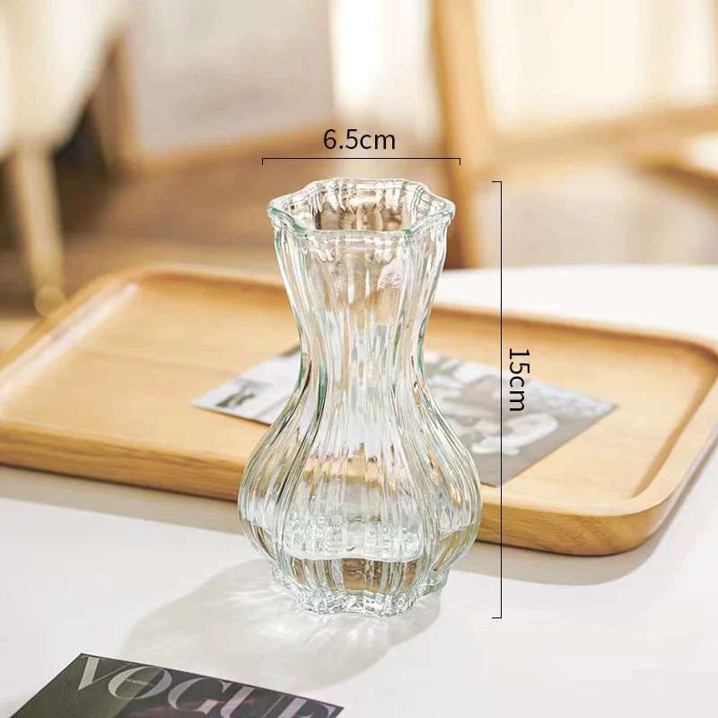 Transparent Vase Glass Creative High Appearance Level Simple Flower Arrangement Lily Flower Dried Flower Vase undefined