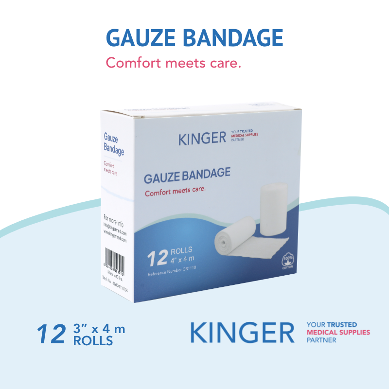 Gauze Bandage (12 roll pack) - 7.5 cm x 4 m | Wound care dressing roll  thumbnail