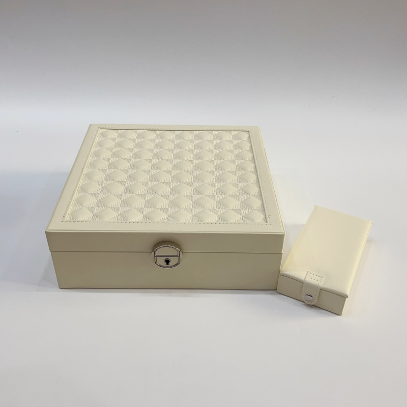 奇韵首饰包装刺绣收纳盒高级简约大容量配饰收纳盒带镜子内含小包礼品盒节日礼物母亲节情人节礼物详情18