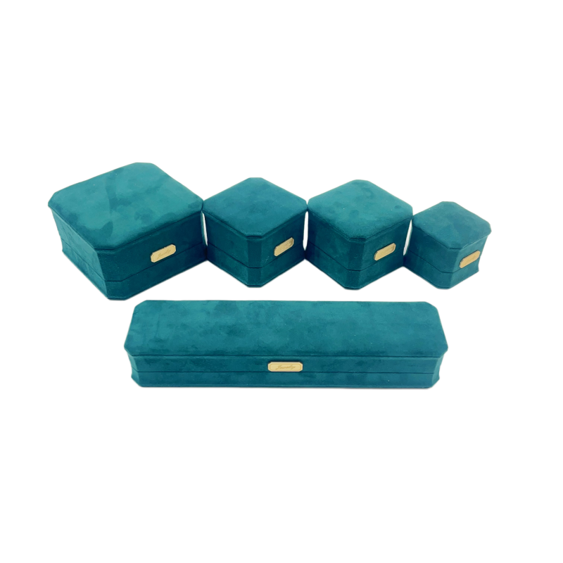 奇韵首饰包装八角绒布首饰盒套装结婚金银珠宝戒指手镯收藏收纳盒详情12