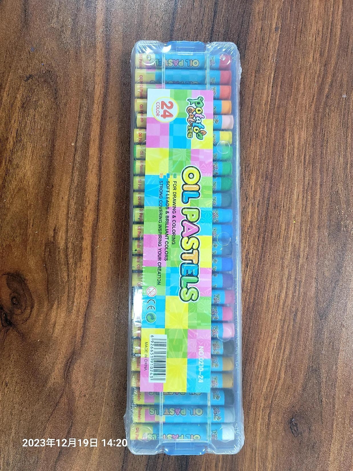 24色塑盒小圆 油画棒儿童画笔学生美术用品工厂批发YL022-210-24