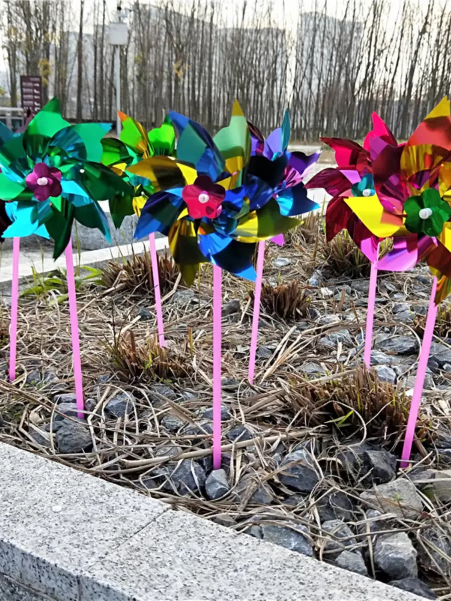 Street stall promotion of QR code small gifts, outdoor kindergarten activity gifts, plastic sheet single windmill small windmill detail image 4