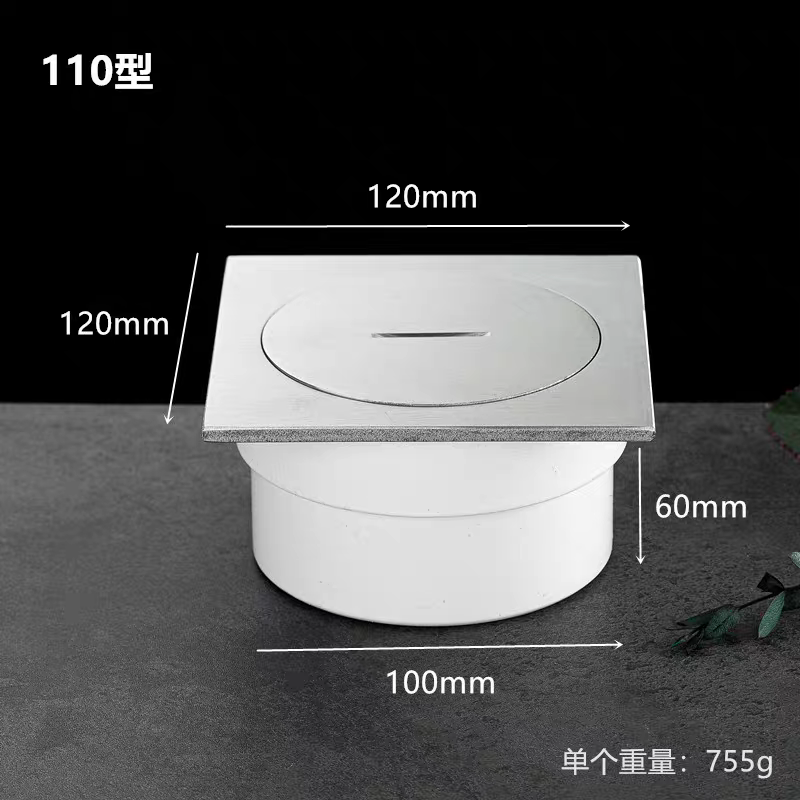 不锈钢304清扫口 不锈钢清扫口地漏 DN100地漏详情图5