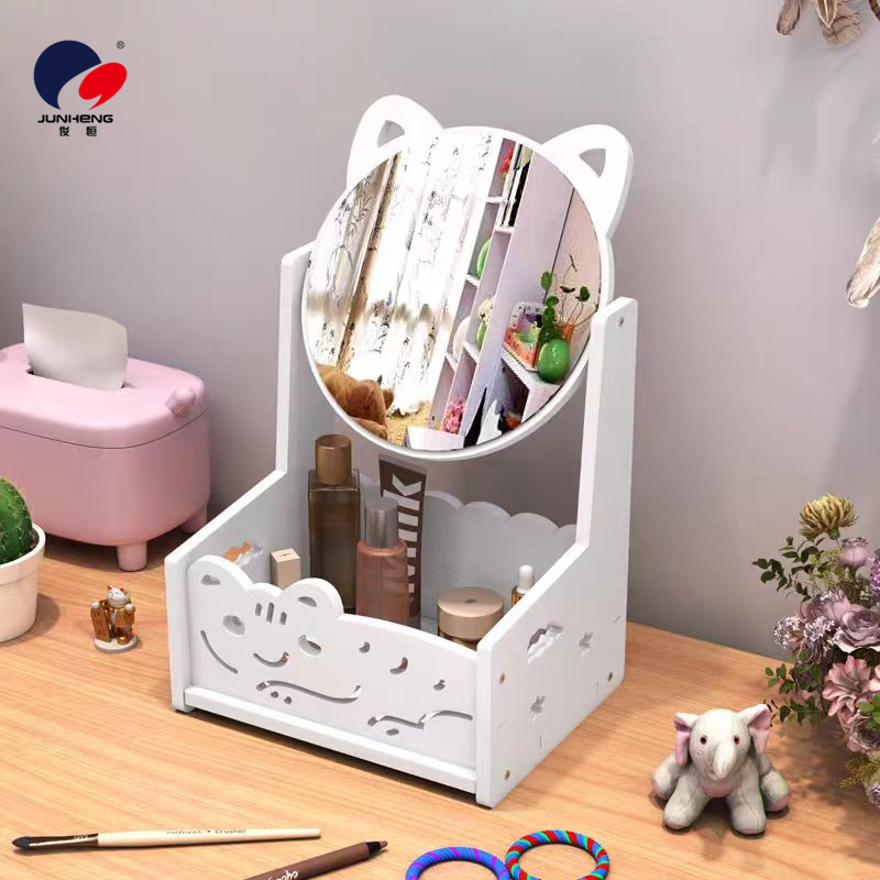 Makeup mirror desktop storage box, student dormitory multi-layer makeup mirror with drawer, ins high appearance level storage belt mirror