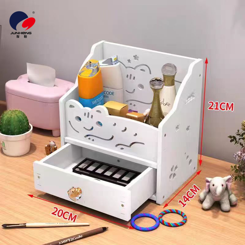 Makeup mirror desktop storage box, student dormitory multi-layer makeup mirror with drawer, ins high appearance level storage belt mirror Application Scenario
