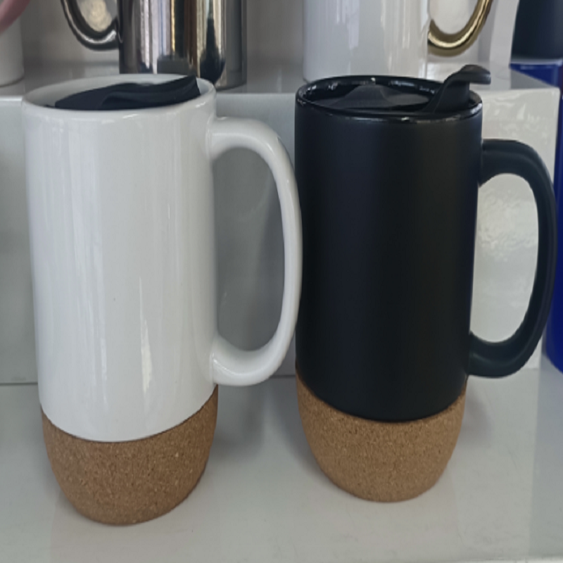 YL059-kk-12软木底杯子双层渐变弹跳杯礼品水杯便携不锈钢保温杯子学生批发