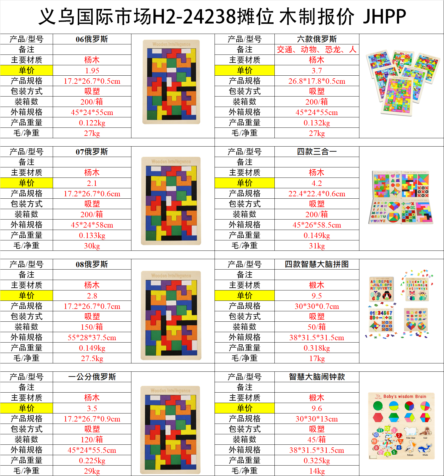 阿文 英文 画板 木制拼图 泰文 俄罗斯方块 卡通拼图 外贸详情图1