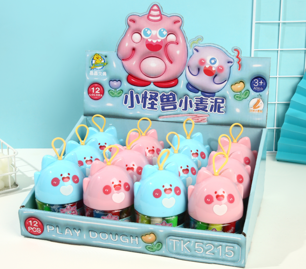 Jing Jing Little Monster Wheat clay 12-color environmental friendly Plasticine kindergarten handicraft class DIY modeling clay children's toy YL031-TK5215 full figure