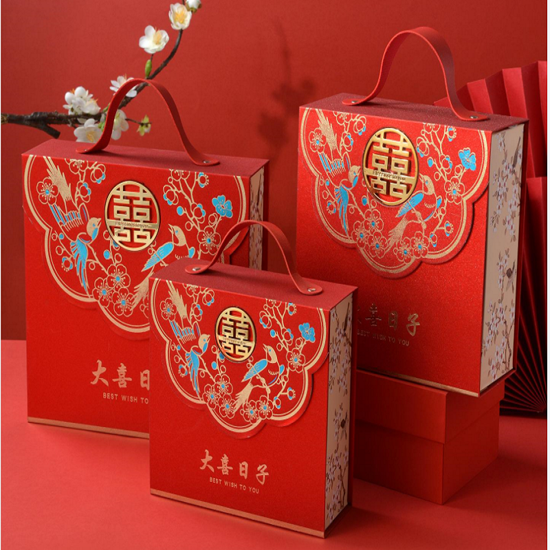 YL008-T222 (small) Wedding candy box Chinese senior sense engagement hand gift box wholesale wedding candy empty box wedding candy bag wedding ceremony