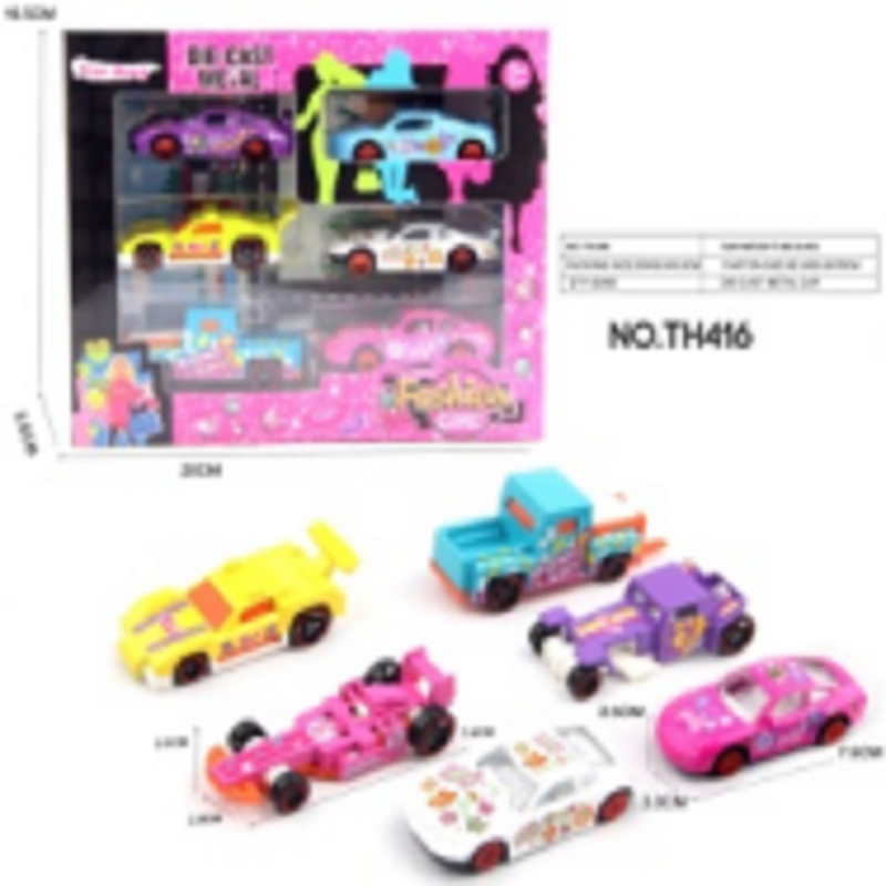 TH416-女孩系列滑行合金车（6只装）