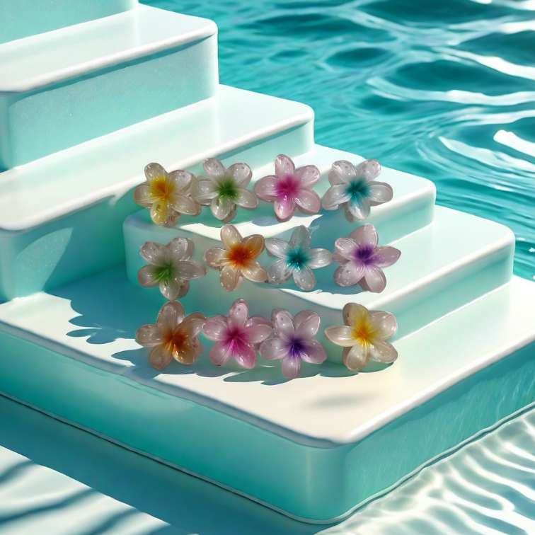 8.5 cm frangipani flower bestseller, popular and trendy, the same style as a vacation seaside photo headpiece and hairpin for Internet celebrities detail image 6