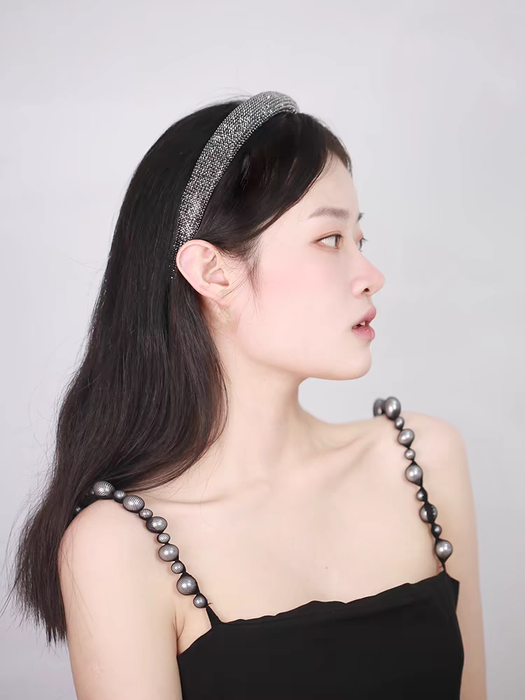 Muheng Accessories Heavy Industry's Full diamond hair band for Women, 2024 new style, high-end high top hairpin water diamond pressure hair band detail image 6